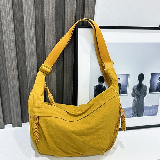 Uformell Hobo-veske Dumpling-veske med justerbar skulderreim Sammenleggbar skulderveske med flere lommer Stor kapasitet Crossbody-veske for daglig bruk Reise Arbeid