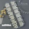 12-Grid High-Gloss Pearl Rice White Nail Art Decorations: 6-Piece Round and Half-Round Mixed Size Set