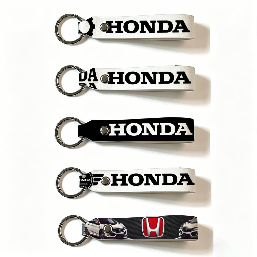 FOR HONDA RACING RIDE PU Leather Keychain Minimalist Key Holder Durable Key Organizer Car Keys Bag Accessories Gift LK6
