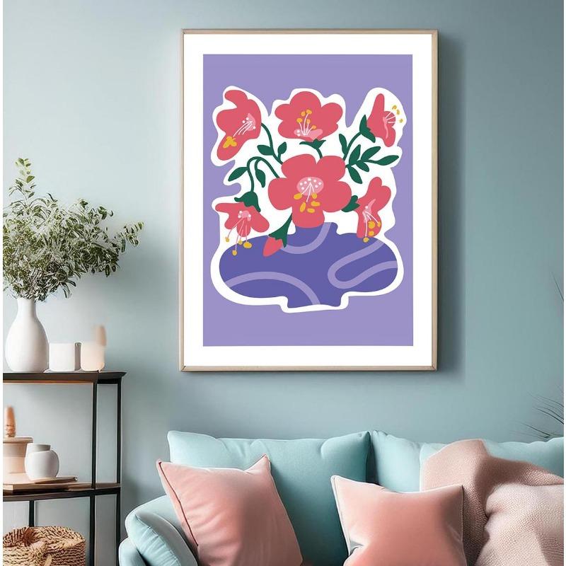 Flower Poster Canvas Painting Abstract Art Flower Market Print Nordic Style Wall Art Picture for Living Room Home Decoration
