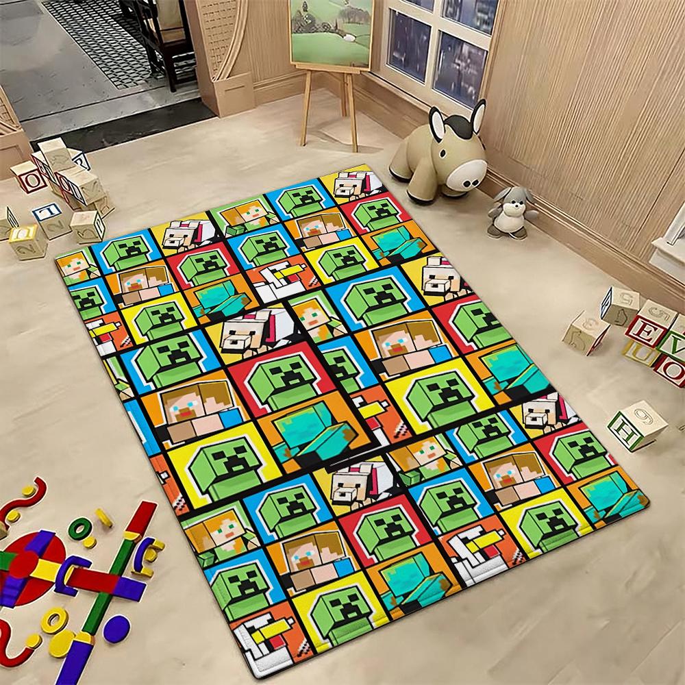 Minecraft Blood Moon Adventure Rectangular Rug Nonslip Thick Carpet For Living Room Bedroom Office Home Decor Memorial Gift