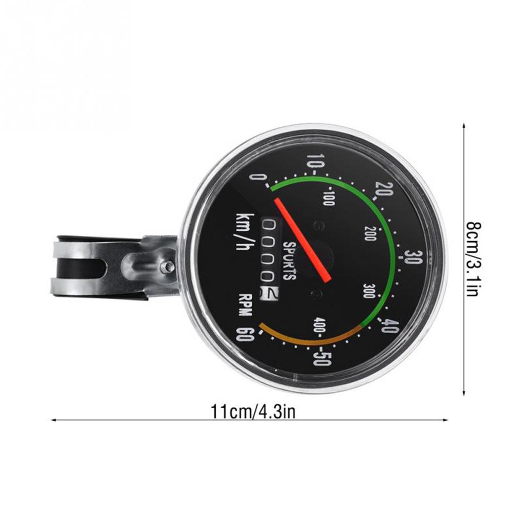 Bicycle Speedometer Waterproof Analog Mechanical Odometer With Hardware Cycling Stopwatch For General 26/27.5/28/29 Inch Bicycle