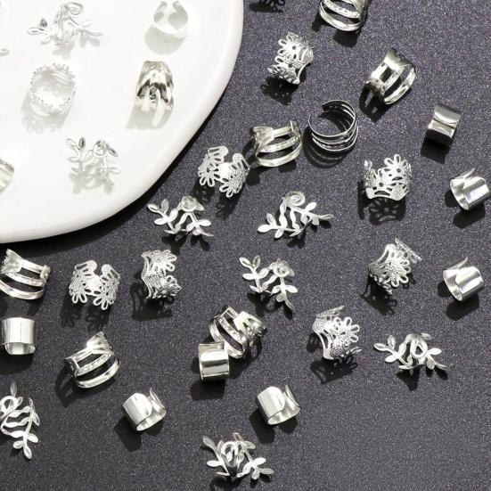 32/40/60Pcs Dreadlock Hair Accessories, Hollow Carved Hair Rings, Open Design Easy to Wear Hair Cuffs for Festivals Parties