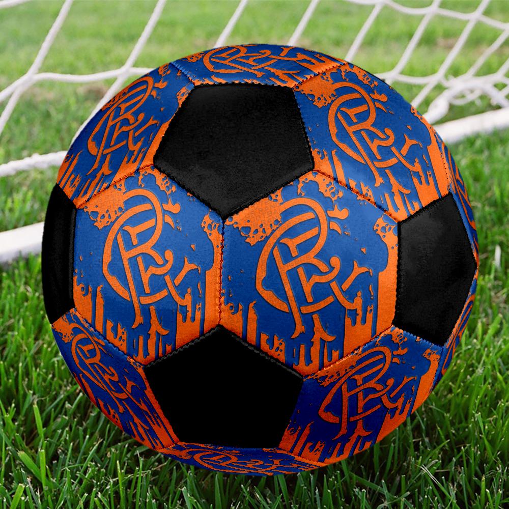 Rangers F.C Indoor Soccer Ball Colorful Machine Stitched PVC Size 5 Team Training Competition Ready Durable High-Bounce Cool Sports Gift