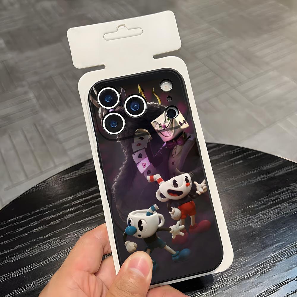 

C-Cuphead-tapiz Phone Case For IPhone 17 Air 16 E Pro Max 15 14 13 Mini 12 Pro 11 Max Plus Black Soft Shell iPhone XS Max