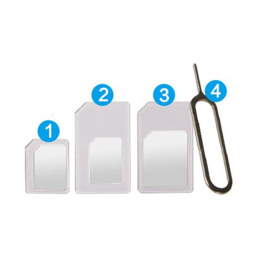 4 Stück Universal Handy zu Micro/Standard Karte Telefon SIM Adapter Konverter
