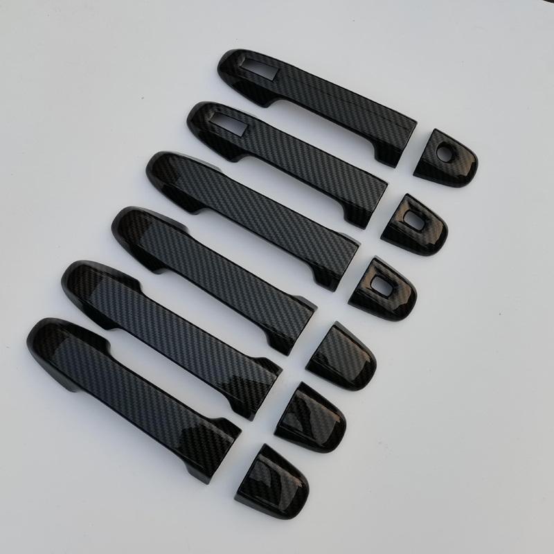 For Toyota Sienta XP170 2015- ABS Carbon Fiber Luxury Suit Side Car Door Handle Cover Trim Molding Sticker Accessories