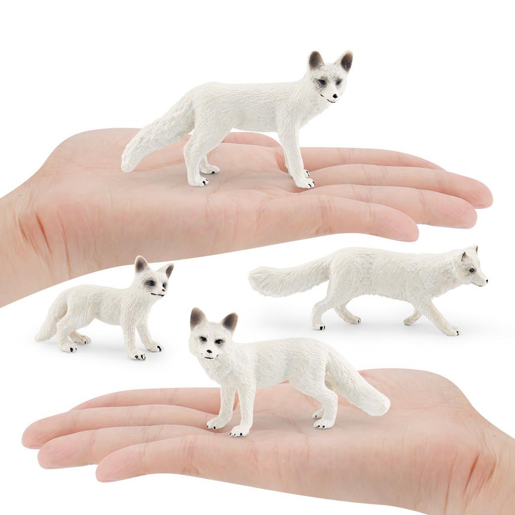 Realistic Polar Fox Model Set Four Variants Of Arctic Fox Figurines For Display And Collecting