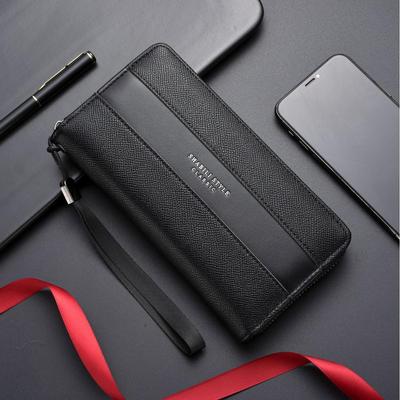 Men's Lychee Pattern Zipper Wallet and Phone Clutch with Multi-Card Slots