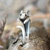 Antique Silver Color Mouse Open Ring For Women Creative Cute Little Animal Adjustable Rings Charming Party  Jewelry