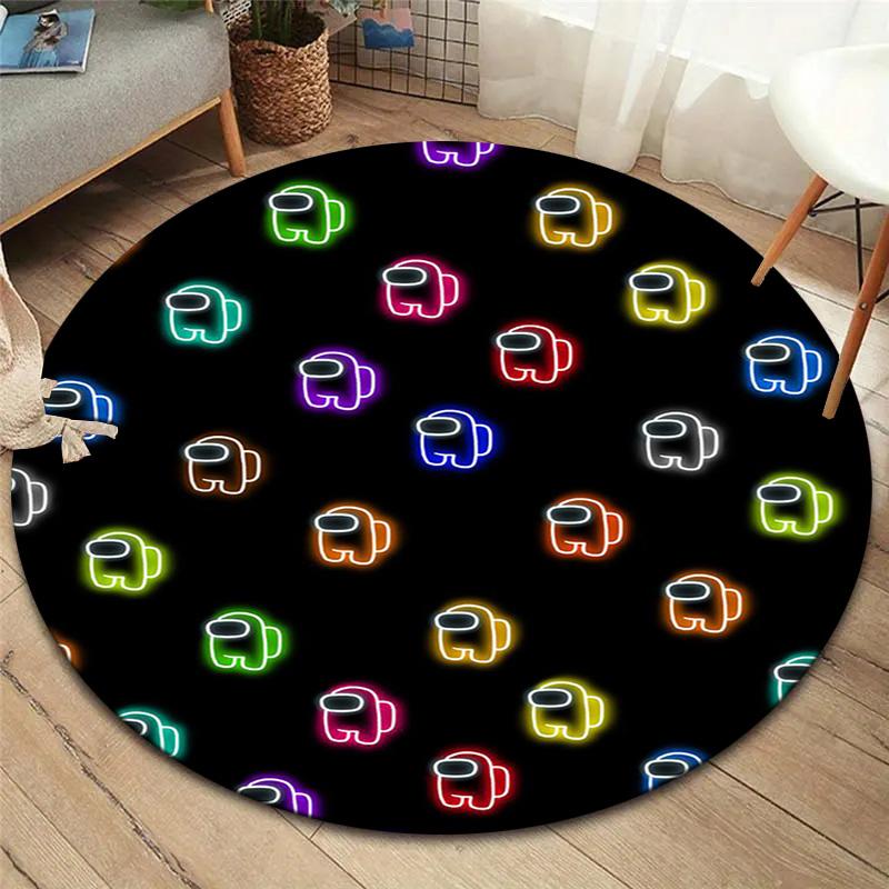 Tappeto Rotondo Among Us, Tappeto per Soggiorno Camera da Letto Divano Sala Giochi Decorazione, Tappetino Antiscivolo
