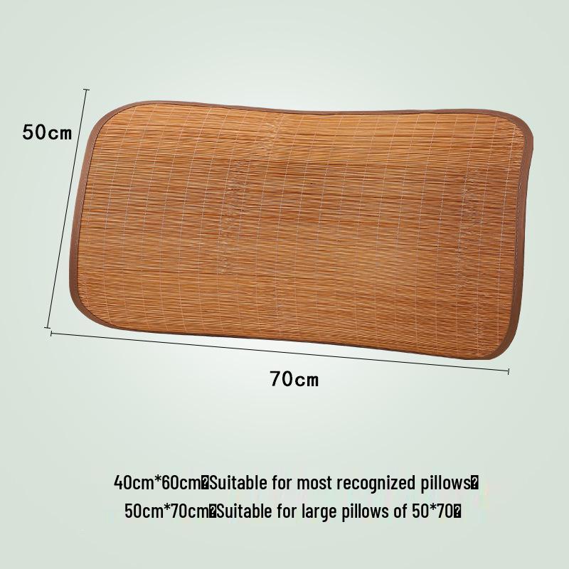 Cooling Bamboo Summer Pillowcase - Ice Silk & Rattan Mat for Adults
