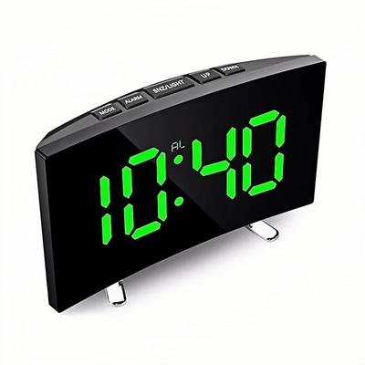 Mirror Digital Alarm Clock Temperature Date Night Mode Snooze USB Powered Always On Table Clock 12/24H Anti-disturb LED Clock