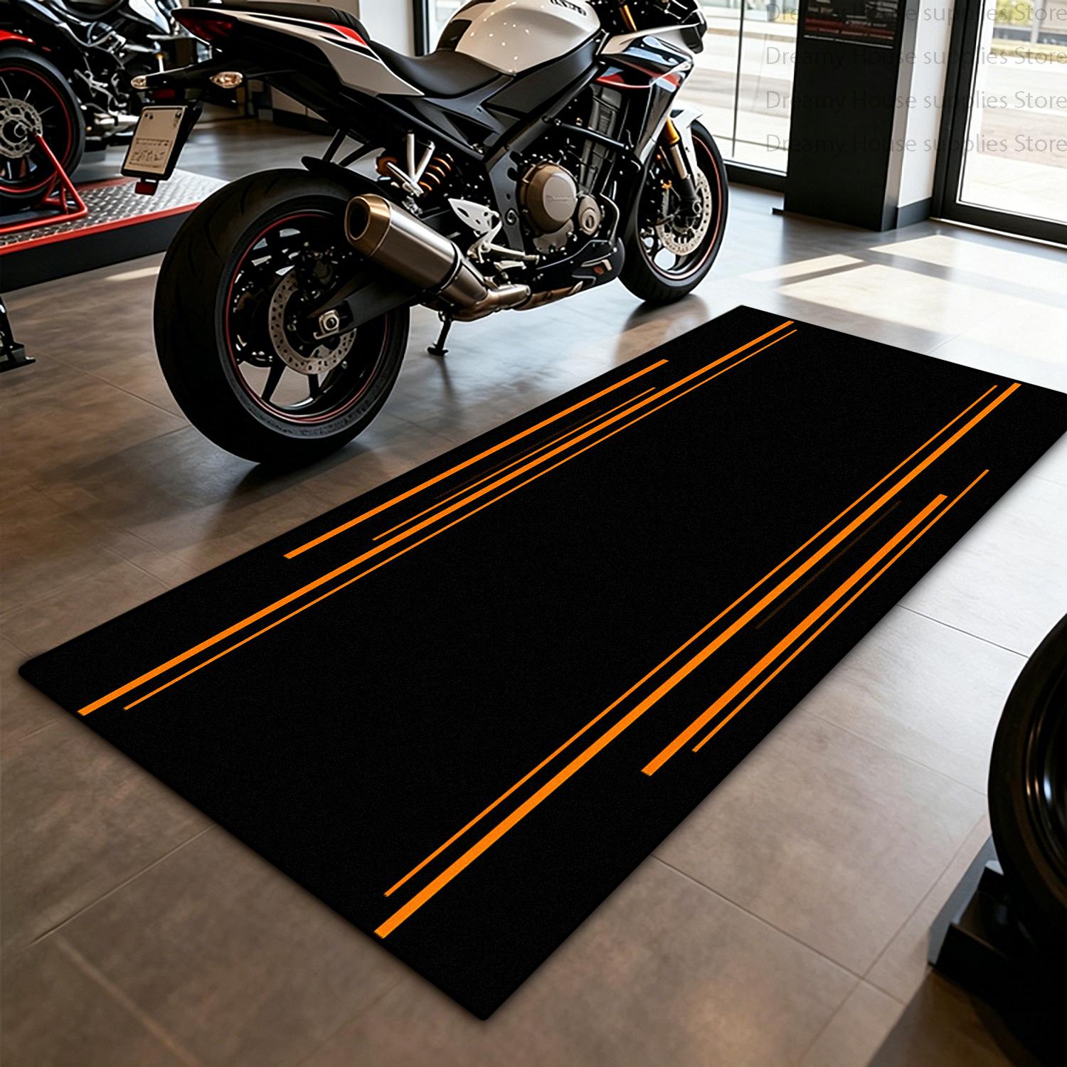 Moderne Parkeerplaats Zwarte Decoratie Lang Tapijt Decoratie Motorfiets Runner Tapijt Huisgang Gemakkelijk Schoon te Maken Antislip Vloermat 1.9x4.2ft(60x130cm)