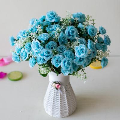 30cm 15 Teste Rose Mini Artificiali Mazzo di Fiori Ornamento per Tavolo Casa Soggiorno Ufficio Fiori Finti Decorazione Matrimonio Festa