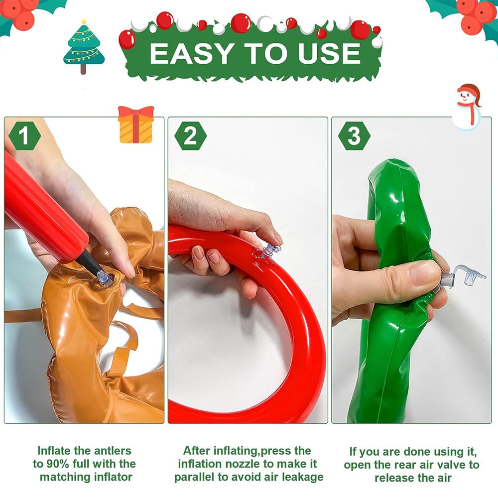 Inflatable Antlers Ring Toss Game Set Christmas Game For Family Festival Party New Year Gift