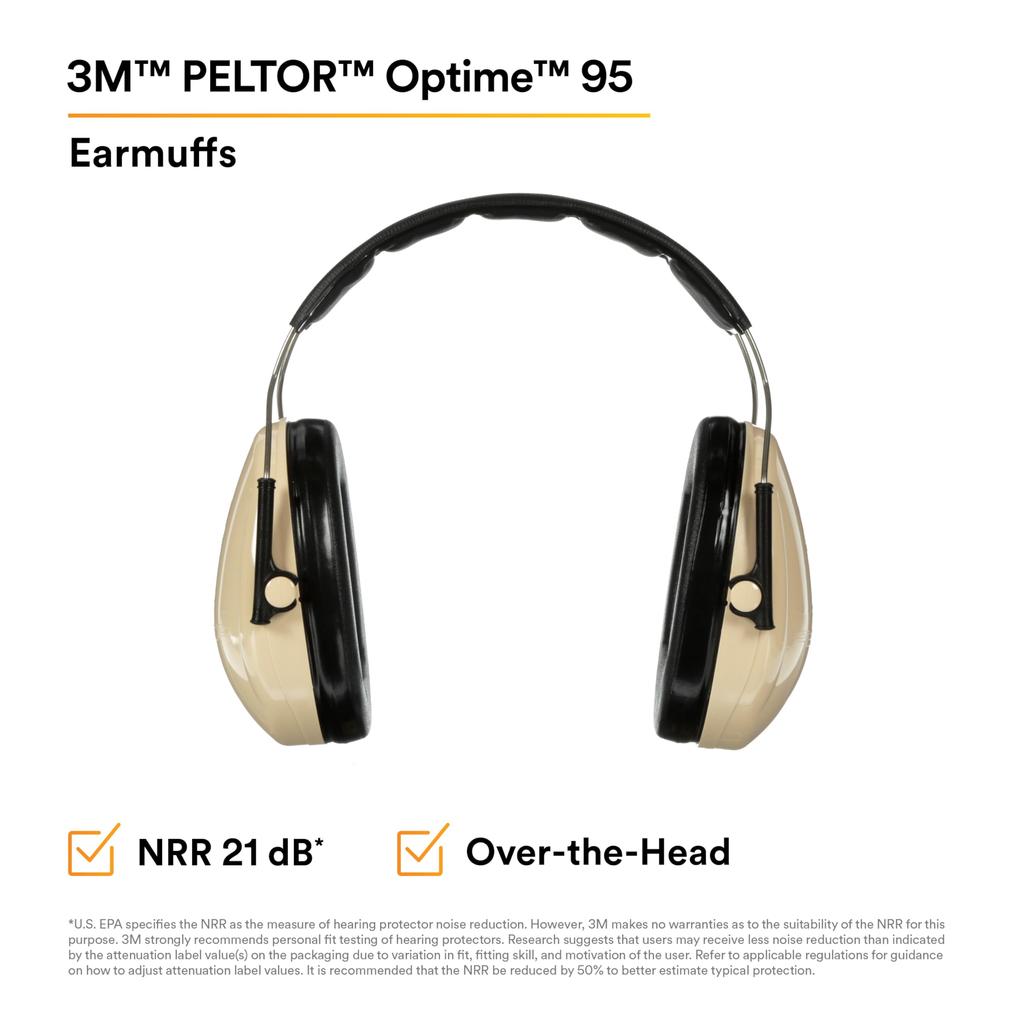 3M PELTOR H6A/V Low Profile Headband Earmuffs Hearing Protection Noise Reduction NRR 21dB Safety Ear Muffs