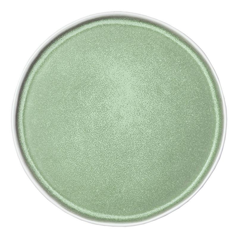Matcha Green Plate Household Premium Ceramic Plate Vegetable Plate Dessert Plate Restaurant Round Tableware Plate
