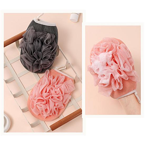 Bath Sponge Ultra Soft Fast Foaming Faux Silk Double-Sided Exfoliating Shower Loofah Glove for Home