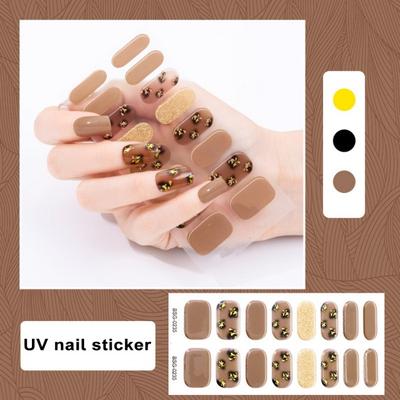 Gel-Nagelfolien, Patch, Maniküre, langlebig, mit Holzstab, wasserfeste UV-Gel-Aufkleber für atemberaubende Nagelkunst