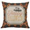 Halloween Owl Cushion Cover Cotton Linen Pillow Case With Pumpkin Pattern And Invisible Zipper For Sofa Home Decor
