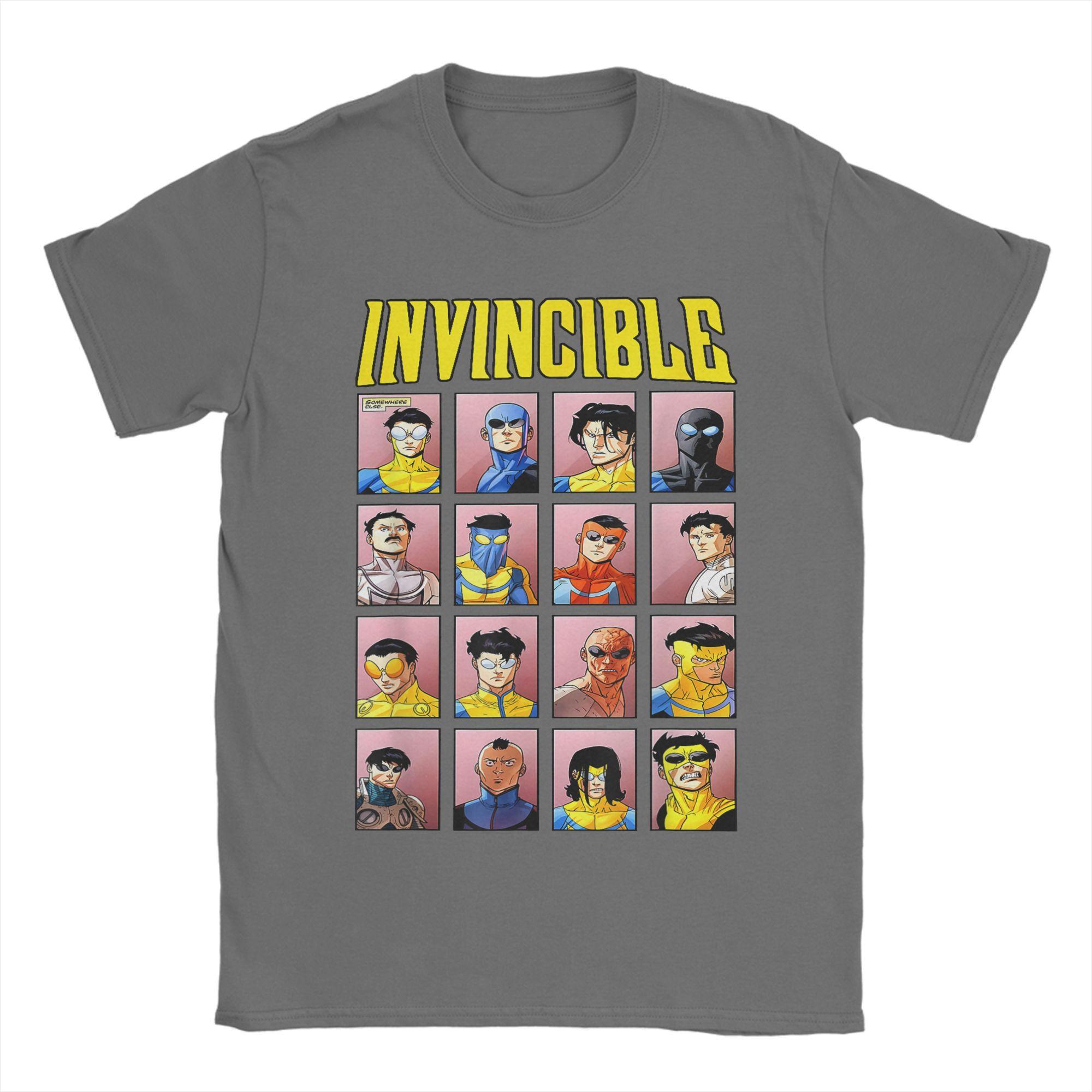 Invincible Variants Anime Men T Shirt Mark Grayson Novelty Tees Short Sleeve O Neck T-Shirts Cotton Gift Merch XXXXL