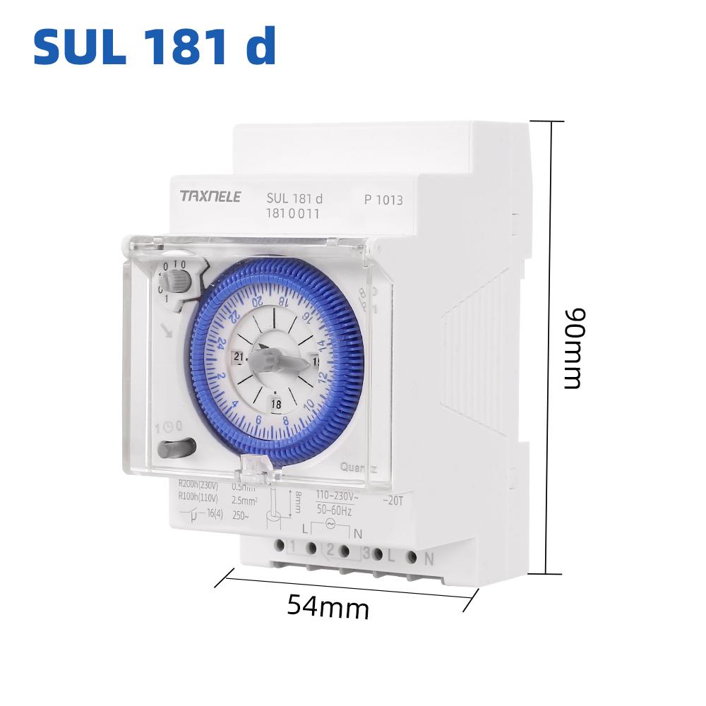 SUL181H SUL181D Mechanical Timer 24 Hours Time Switch Relay Electrical Programmable Timer 24 Hour Din Rail Timer Switch AC220V2