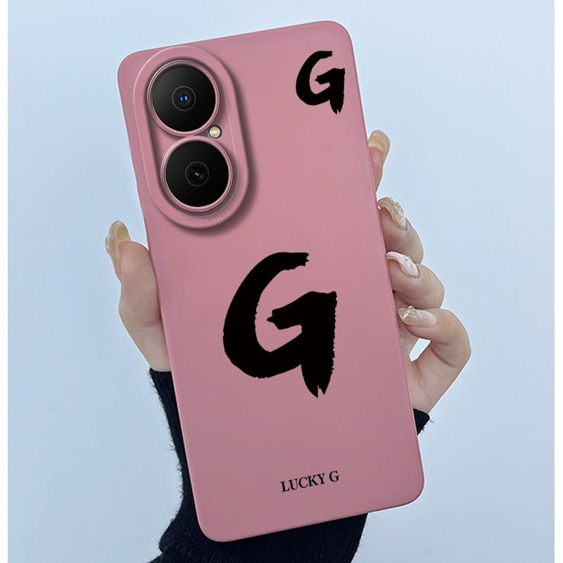 For Huawei Nova Y73 4G Lucky Initial Letter Phone Case For Huawei Nova Y73 NovaY73 4G Soft Silicone Back Cover Shockproof Bumper
