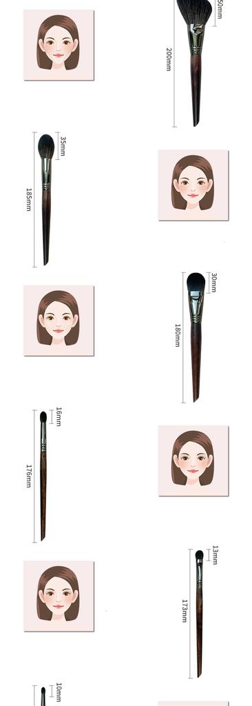 Naturalny kozi włos Noble Makeup Brush Super Soft Makeup Brush Set 10 pędzli do makijażu