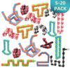 5-20 Pack Wacky Tracks Snap And Click Fidget Toys Finger Sensory Toys, 24 Links Snake Puzzles For Stress Relief, Party Bag