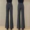 Women's Woolen Micro-Flare High-Waisted Slimming Drape Pants Plus Velvet Straight Leg for Autumn/Winter 2025