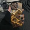 Golden Mountains Suitable for Apple 17Promax mobile phone case iPhone16/15ins14 text 13 electroplating case
