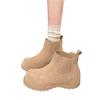 Retro big head short boots women's 2025 new autumn suede small inner heightening Martin boots thick-soled Chelsea boots