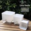 1Pcs Square Double Layer Flowerpot White Self Watering Plant Pot For Home Indoor Outdoor Balcony Garden Plants Decor Flowerpot