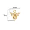 Copper Zircon Cute Bee Charms Pendants for Necklace Earring Bracelet Making