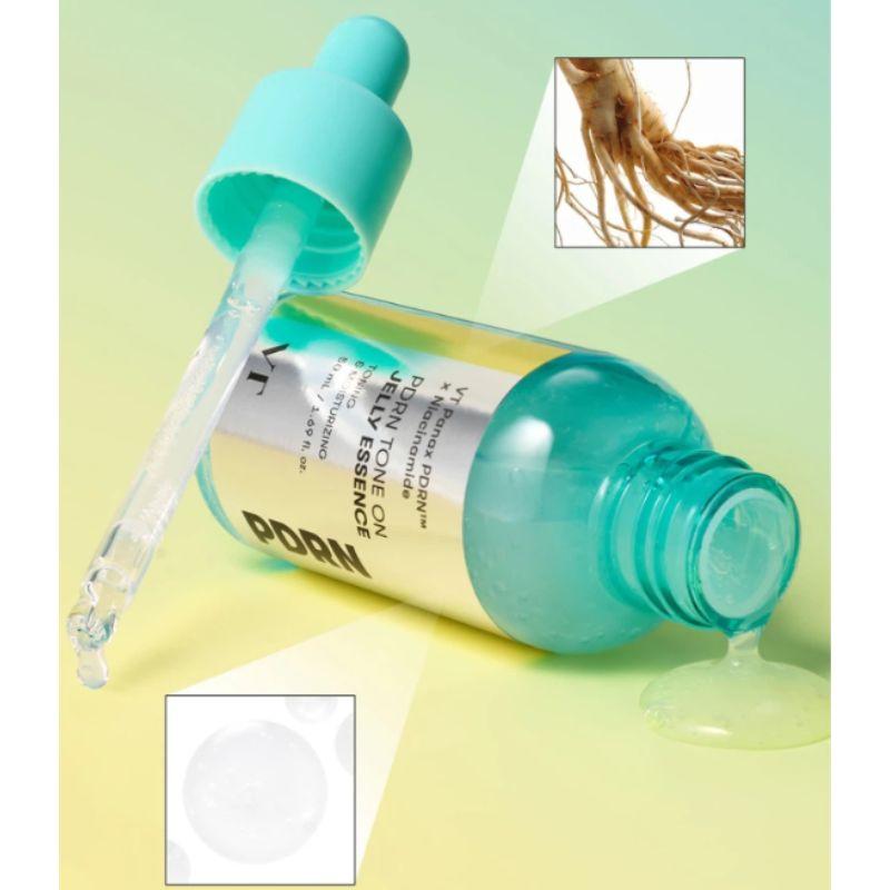 VT COSMETICS PDRN Tone On Jelly Essenz Feuchtigkeitsspendendes Aufhellendes Gesichtsserum 50ml