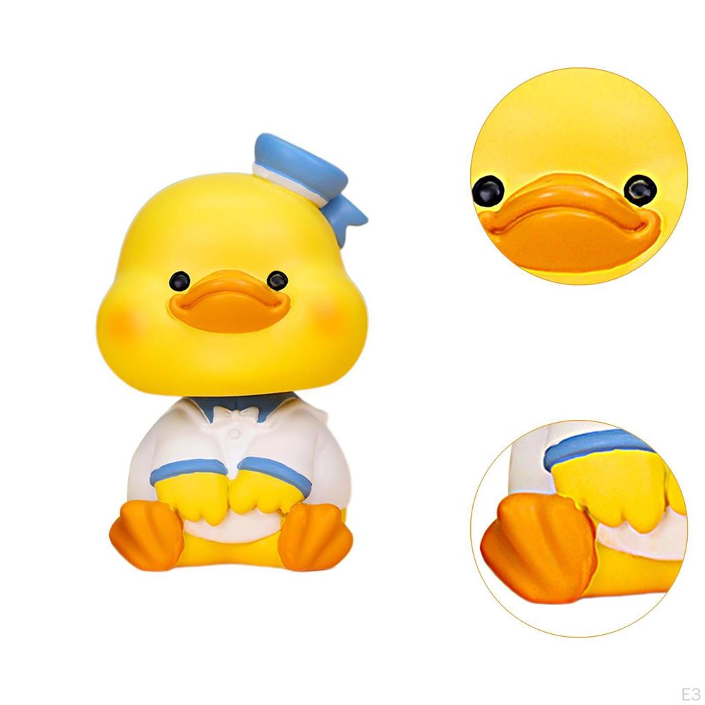 Duck Figurine Tabletop Car Ornament for Living Room Dashboard Bookshelf Student