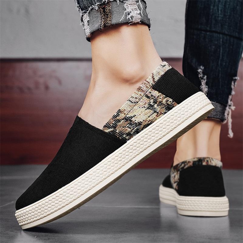 Fashion Men's Shoes Spring Canvas Breathable Loafers Lightweight Men's Flat Bottom Work Comfortable Casual Cloth Shoes Sneakers Men