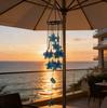 Kustblauw Ster Glas Windgong, Buiten Terras Tuin Hangende Windbel, Huis Raam Balkon Decoratie voor Windgong Liefhebbers