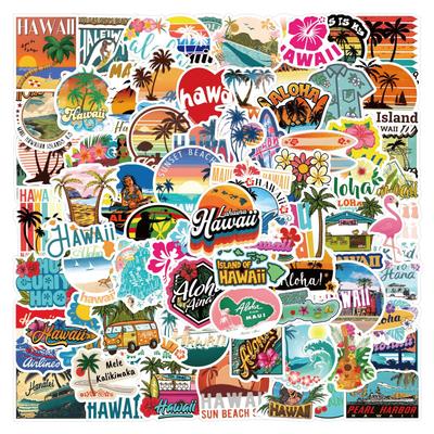 110 Neue Hawaiianische Graffiti Aufkleber Koffer Notizbuch Skateboard Wasserbecher Aufkleber