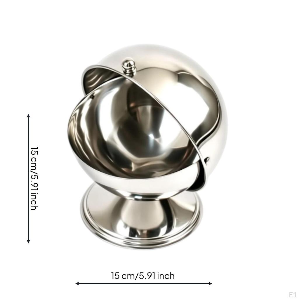 Sugar Bowl with Hinged Lid Metal Seasoning Container Rust-Resistant
