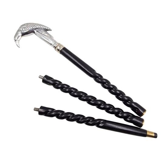 Folding Walking Stick – 3 Fold Brass Wood Cane  Custom Handle Options  Eagle , Knob  Mobility Aid, Travel Cane, Gift for Him