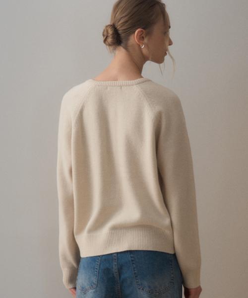 HAINT Cluede Fine Wool V-Neck Knit_Ivory