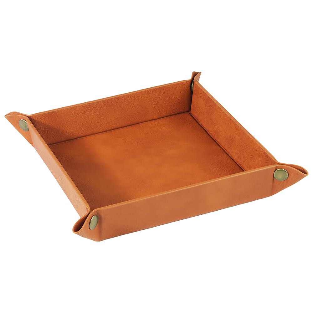 

Складной лоток для игральных костей из искусственной кожи, квадратный лоток для монет, игральных костей, ключей, монет, конфет, ювелирных изделий, коробка для хранения коричневый