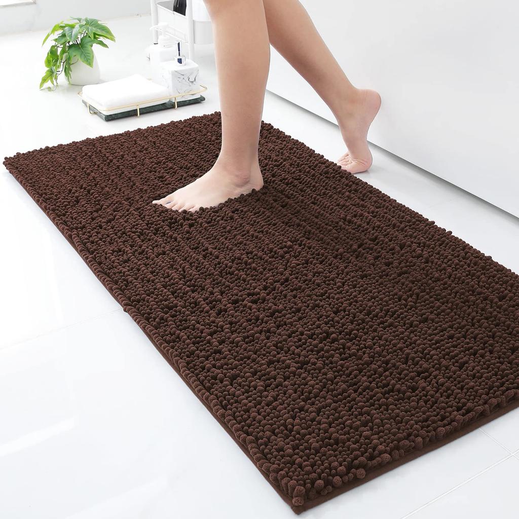 Kitinjoy Chenille Badezimmermatten Extra Dick Saugfähig Rutschfest Badeteppiche Maschinenwäsche Plüsch Teppich Wohnzimmer Luxus Bodenmatten