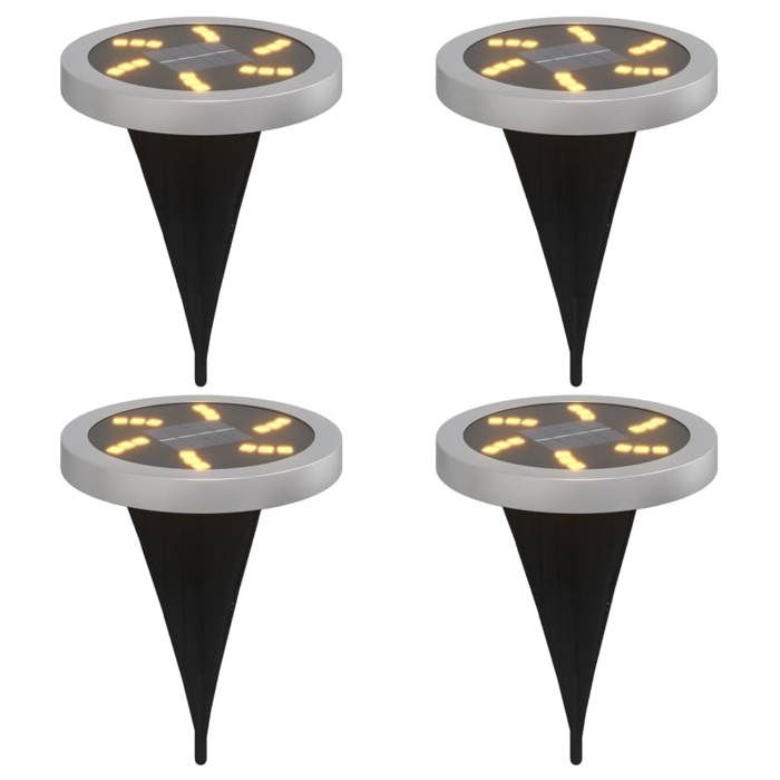 VidaXL Lampes solaires de sol et piquets de sol extérieur 4 pcs, éclairage solaire au sol, éclairage de paysage solaire à 4008198