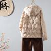 White duck down light and thin down jacket women's short hooded simple and versatile light and small fashion coat autumn and winter