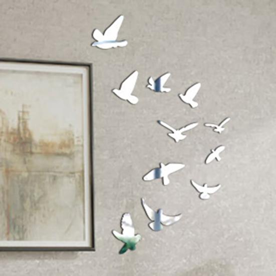 11Pcs/Set Wall Sticker Wide Application Convenient Acrylic Bird Vivid 3D Wall Decorative Sticker for Home