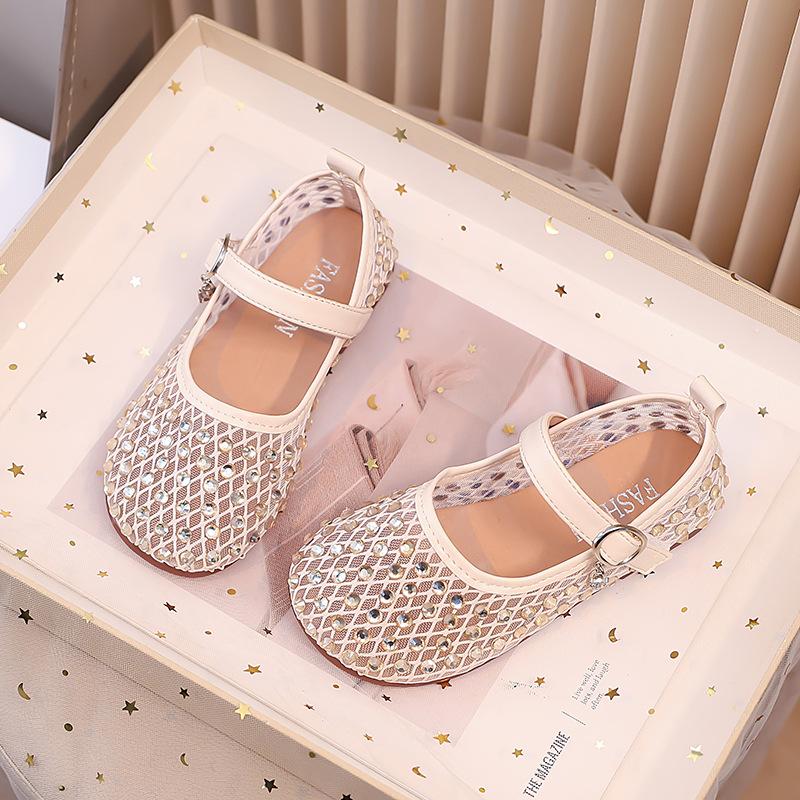 

Весна и Лето Новая Мода Стразы Мелкий Вырез Девочки Мягкая Подошва Повседневная Кожаная Обувь 36 золотой