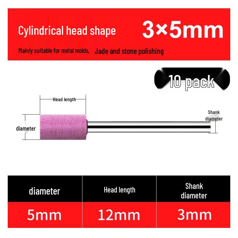 Flint 3mm Blue Corundum Grinding Wheel Head for Metal Rust Removal & Polishing, Electric Drill Grinder Attachment.